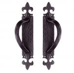 A pair of Large Black Cast Iron Door Handle / Pull (LF5260LH/RH)